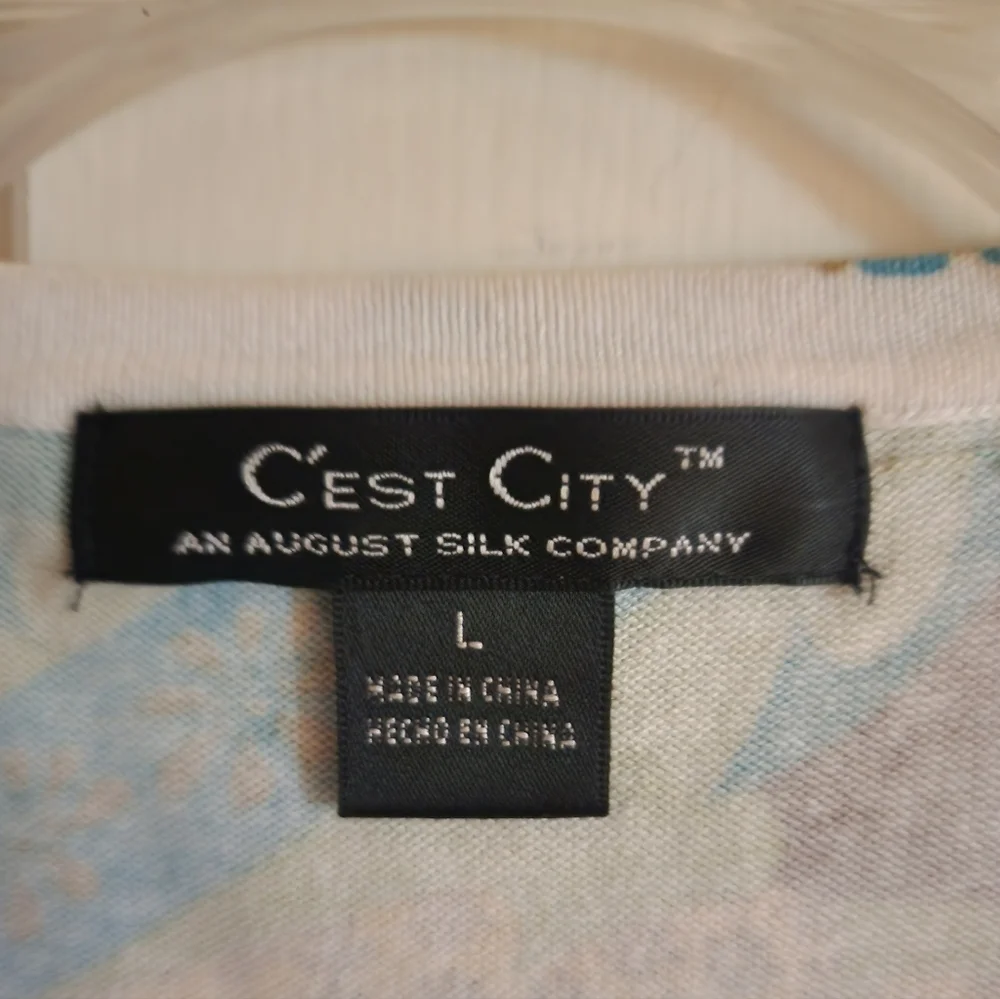 AUGUST SILK COMPANY COLORFUL PAISLEY PATTERN CARDIGAN LARGE EUC - Picture 2 of 8